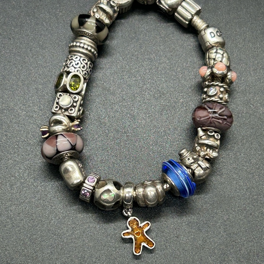 Vintage Sterling Pandora Bracelet with 23 Charms
